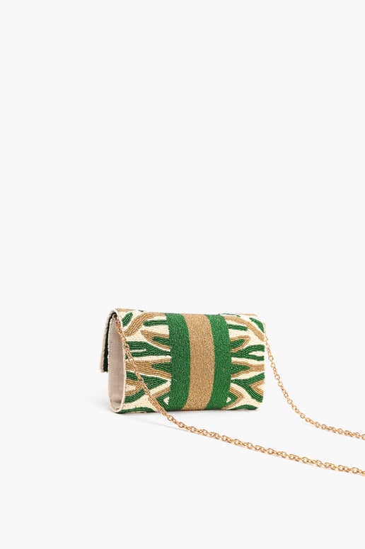 Bee Green Embellished Clutch - America & Beyond