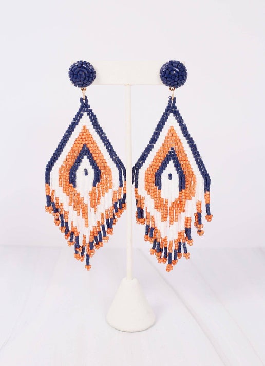 Bennett Beaded Drop Earring Orange