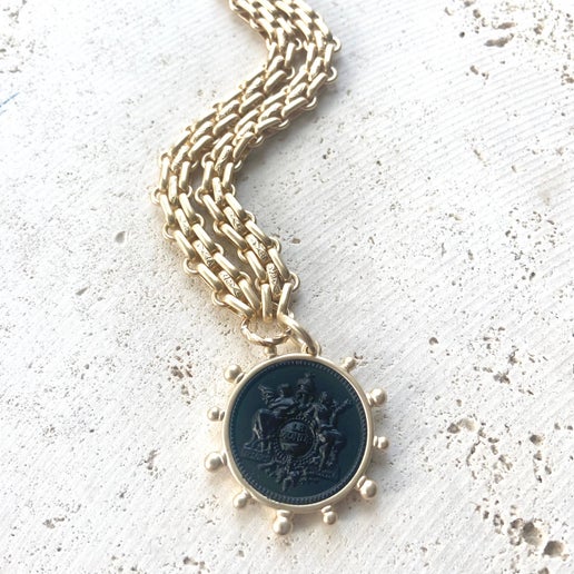 Vintage Matte Coin Necklace