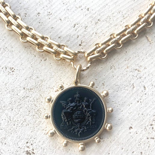 Vintage Matte Coin Necklace