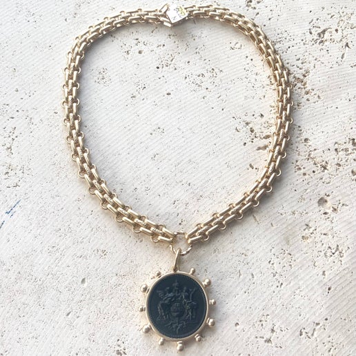 Vintage Matte Coin Necklace