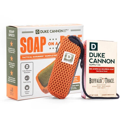 Soap on a Rope Bundle Pack (Tactical Scrubber + Bourbon soap) - Duke Cannon