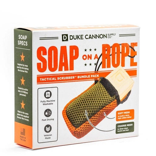 Soap on a Rope Bundle Pack (Tactical Scrubber + Bourbon soap) - Duke Cannon