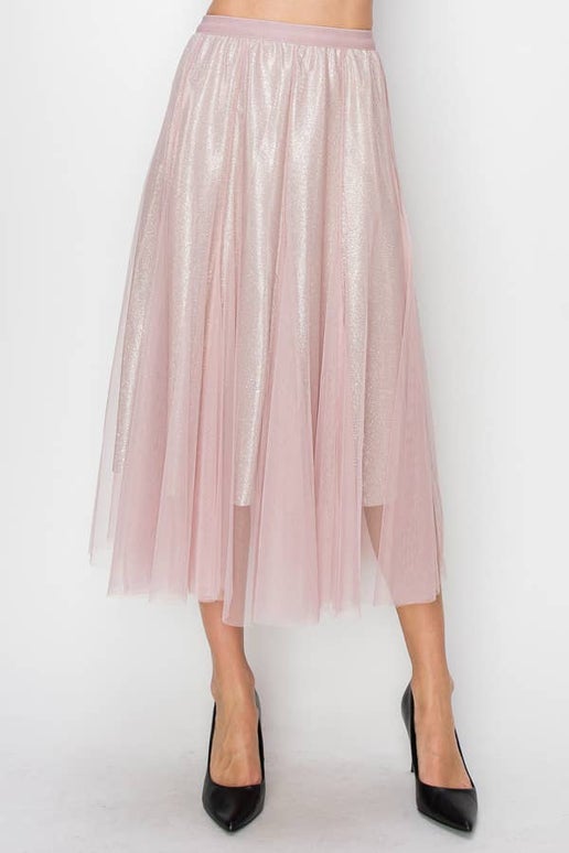 Grace Shimmer Tulle Midi Skirt in Mauve – Pierce and Belle at Home