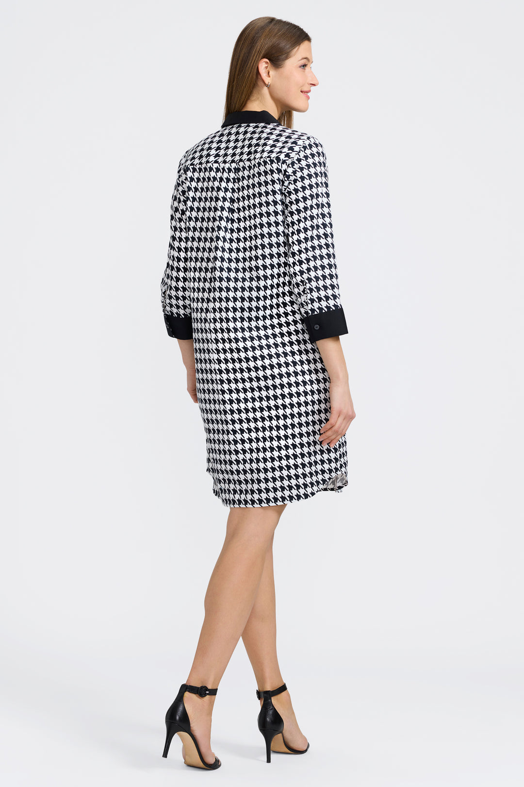 Sloane Classic Houndstooth 3/4 Sleeve Dress