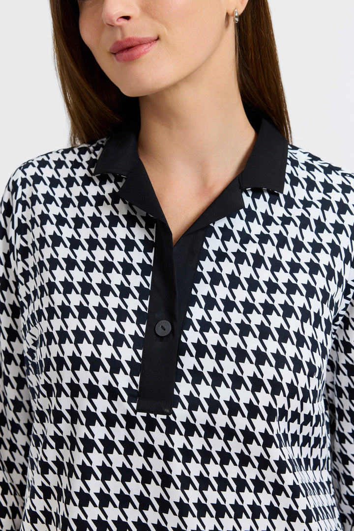 Sloane Classic Houndstooth 3/4 Sleeve Dress