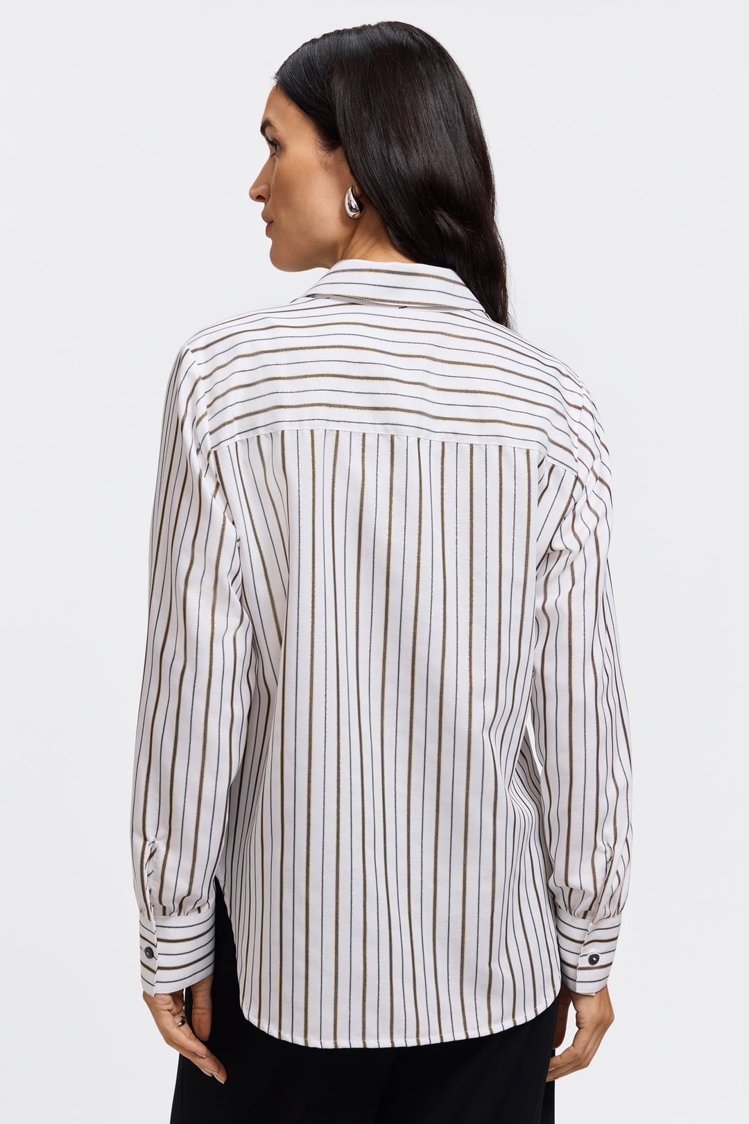 Meghan Metallic Stripe Long Sleeve Shirt