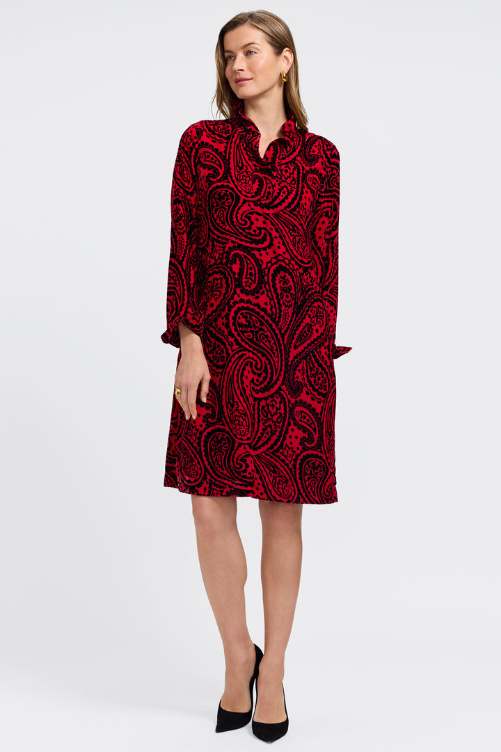 Tammy Velvet Paisley Long Sleeve Dress
