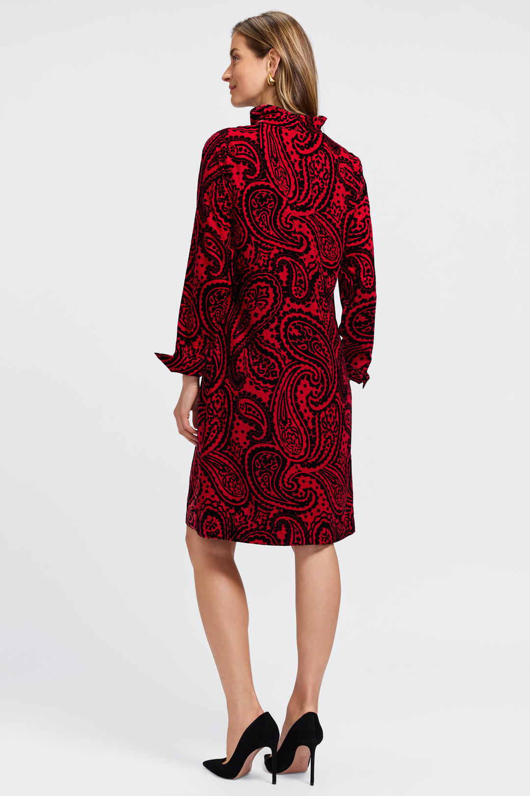 Tammy Velvet Paisley Long Sleeve Dress