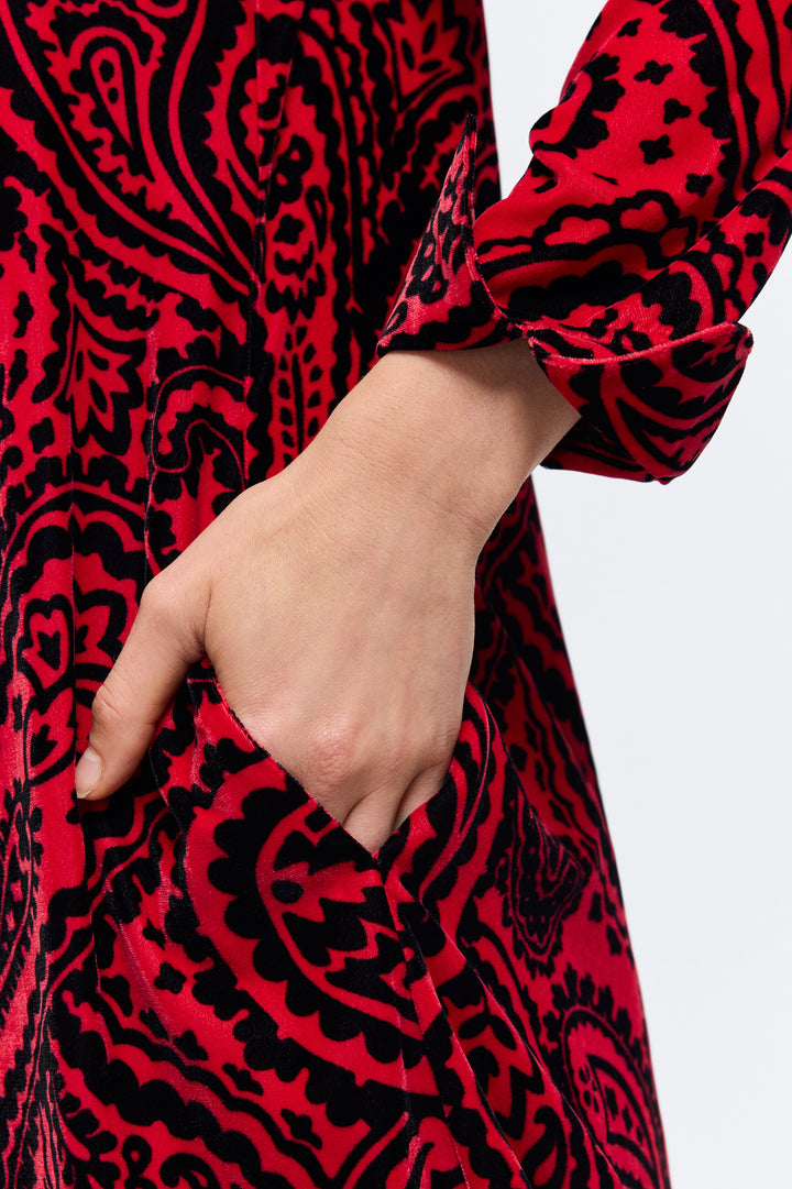 Tammy Velvet Paisley Long Sleeve Dress