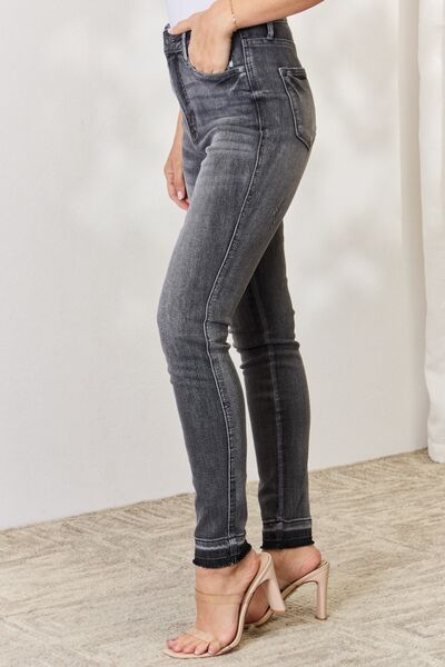 Beverly High Waist Tummy Control Release Hem Skinny Jeans - Judy Blue