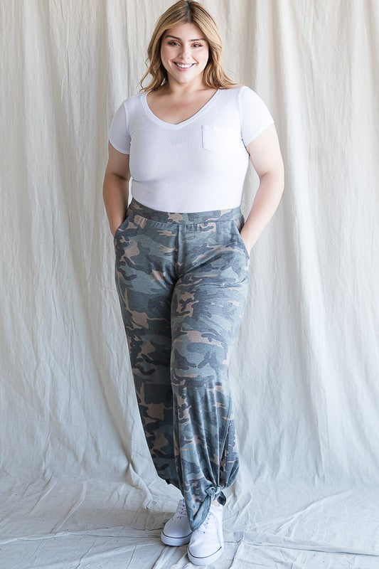 Camo Pants with Side Tie + Pockets