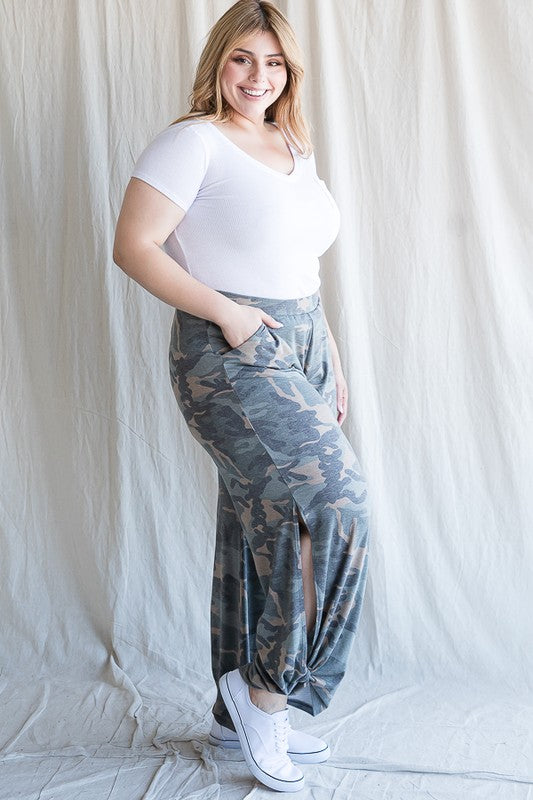 Camo Pants with Side Tie + Pockets