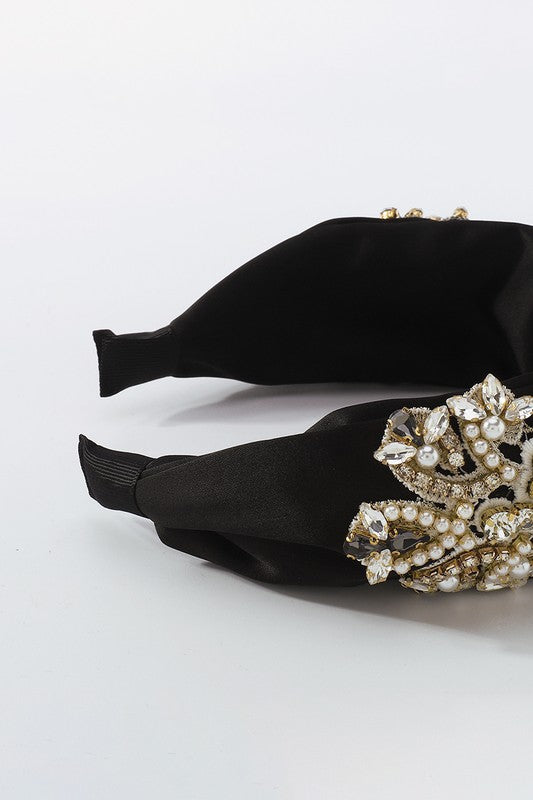 Genevieve Rhinestone Knotted Headband