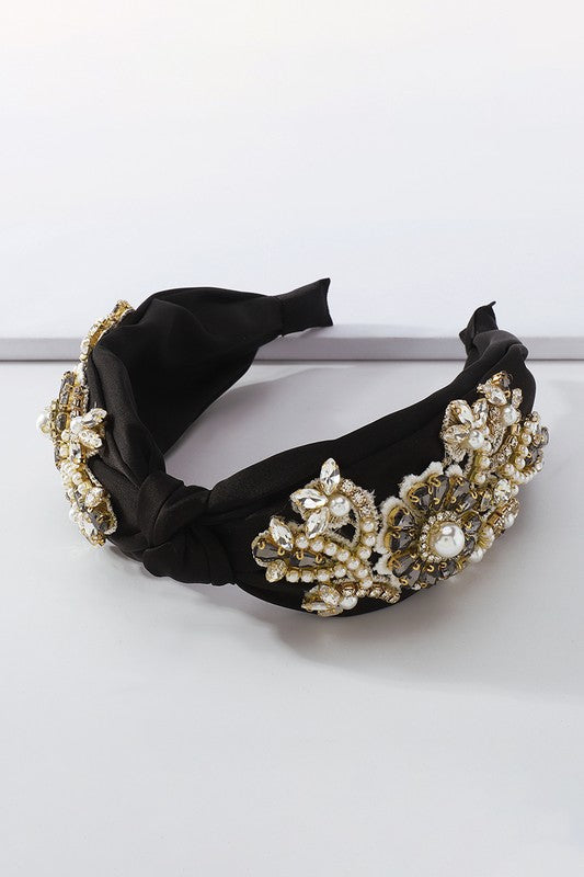 Genevieve Rhinestone Knotted Headband