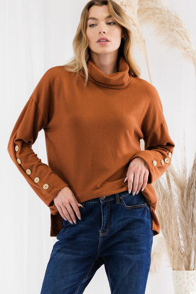 Amber Button Trim Sweater