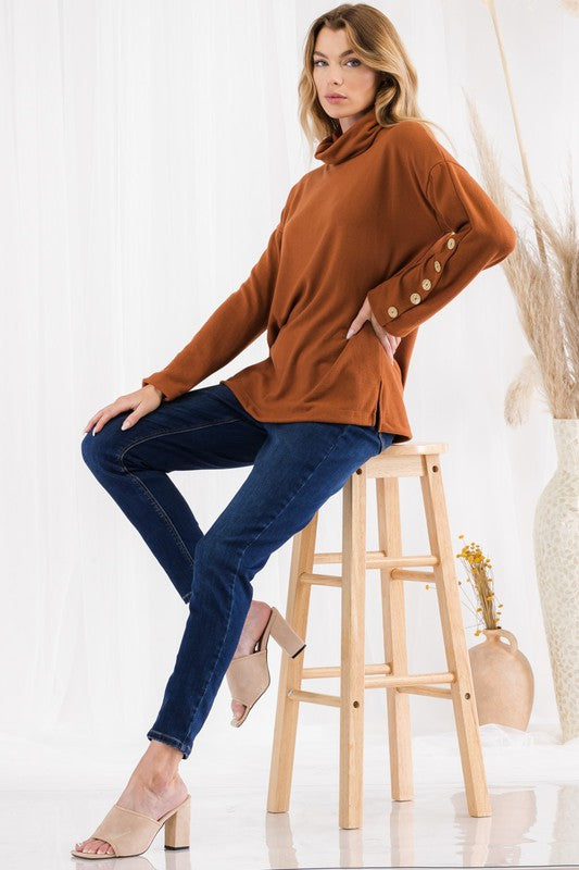 Amber Button Trim Sweater