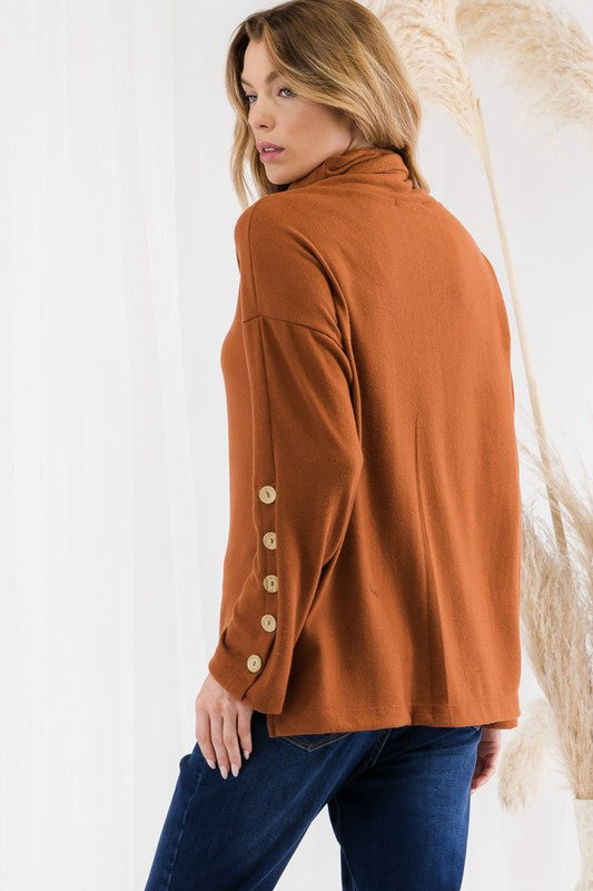 Amber Button Trim Sweater