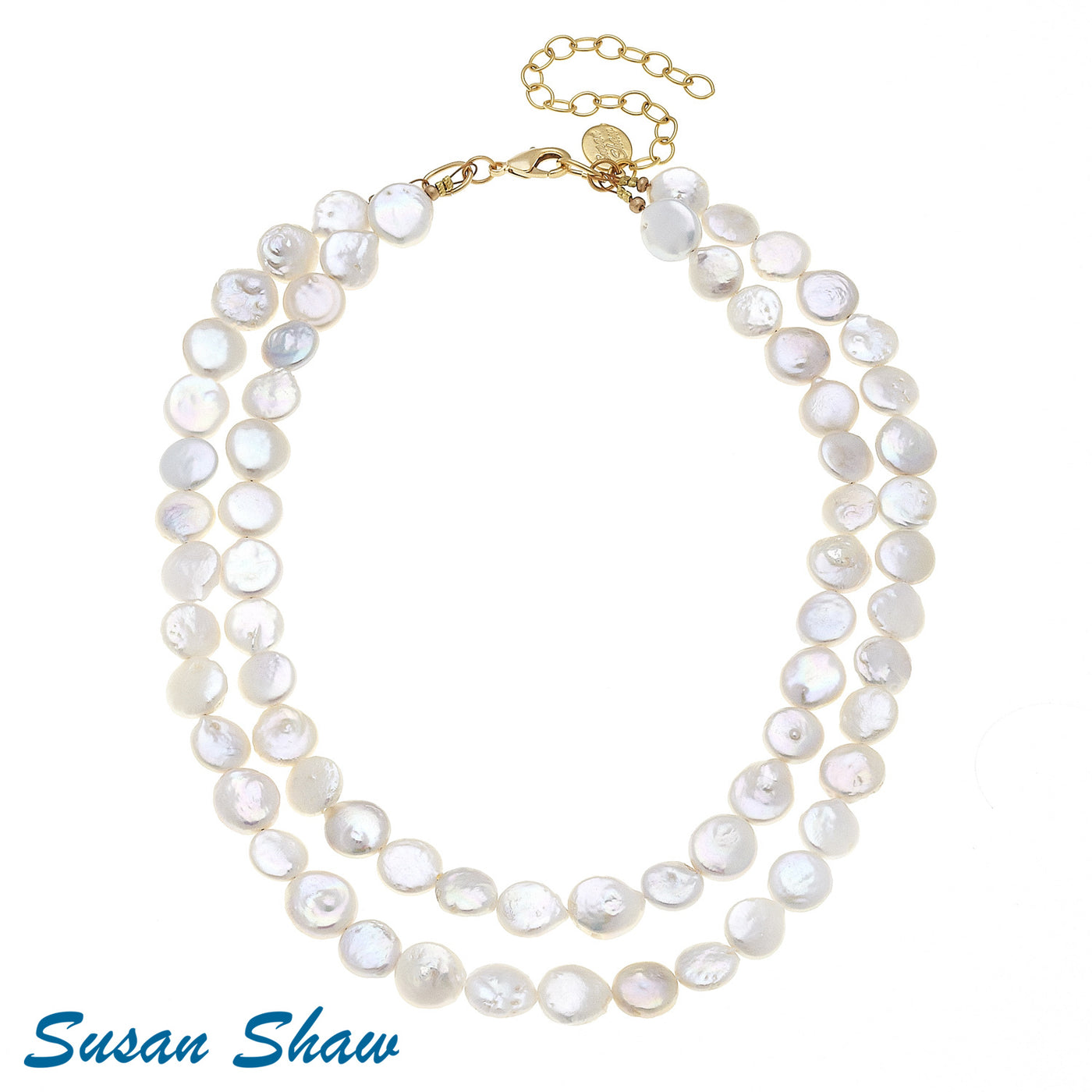 Double Strand Coin Pearl Necklace - Susan Shaw