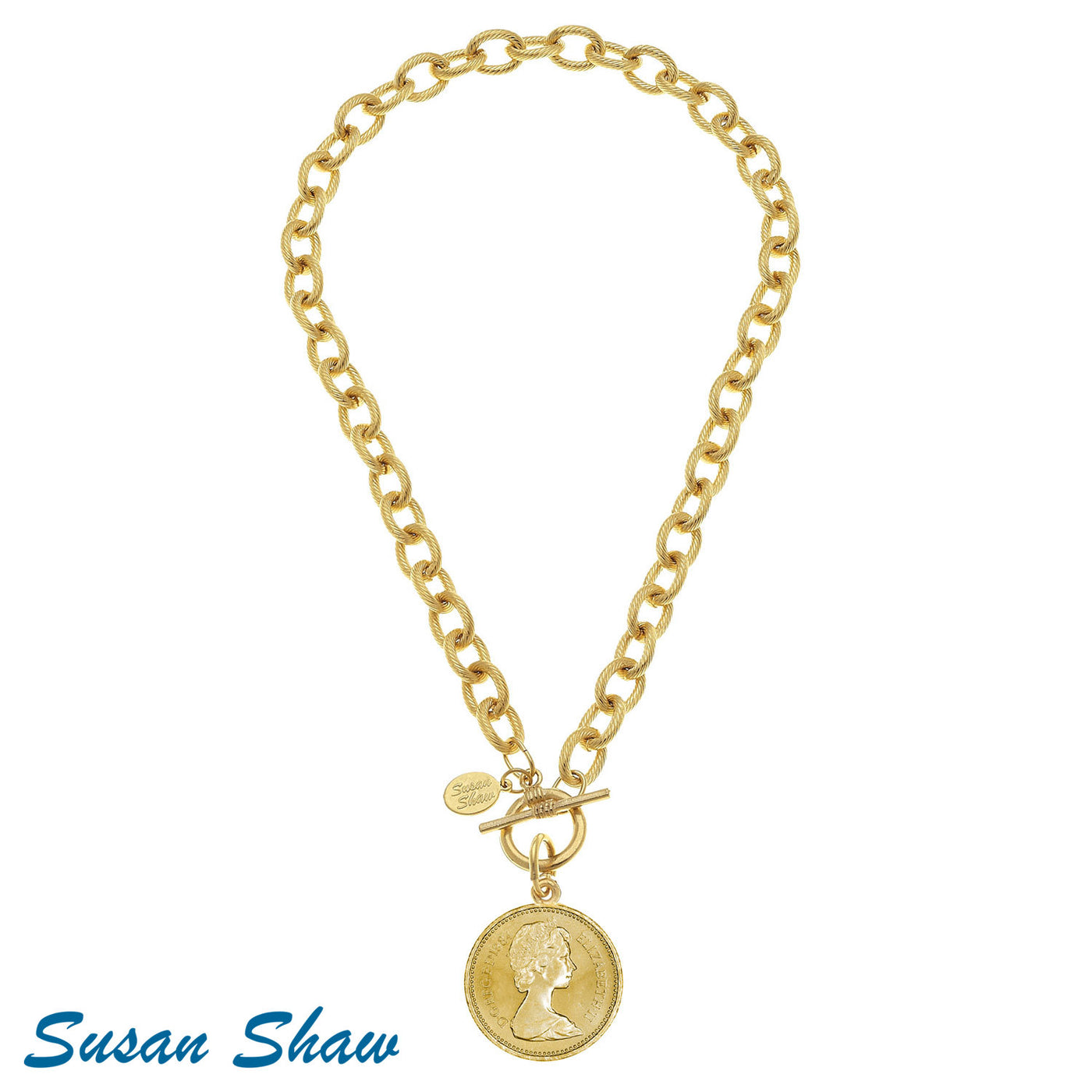 Queen Coin Toggle Necklace