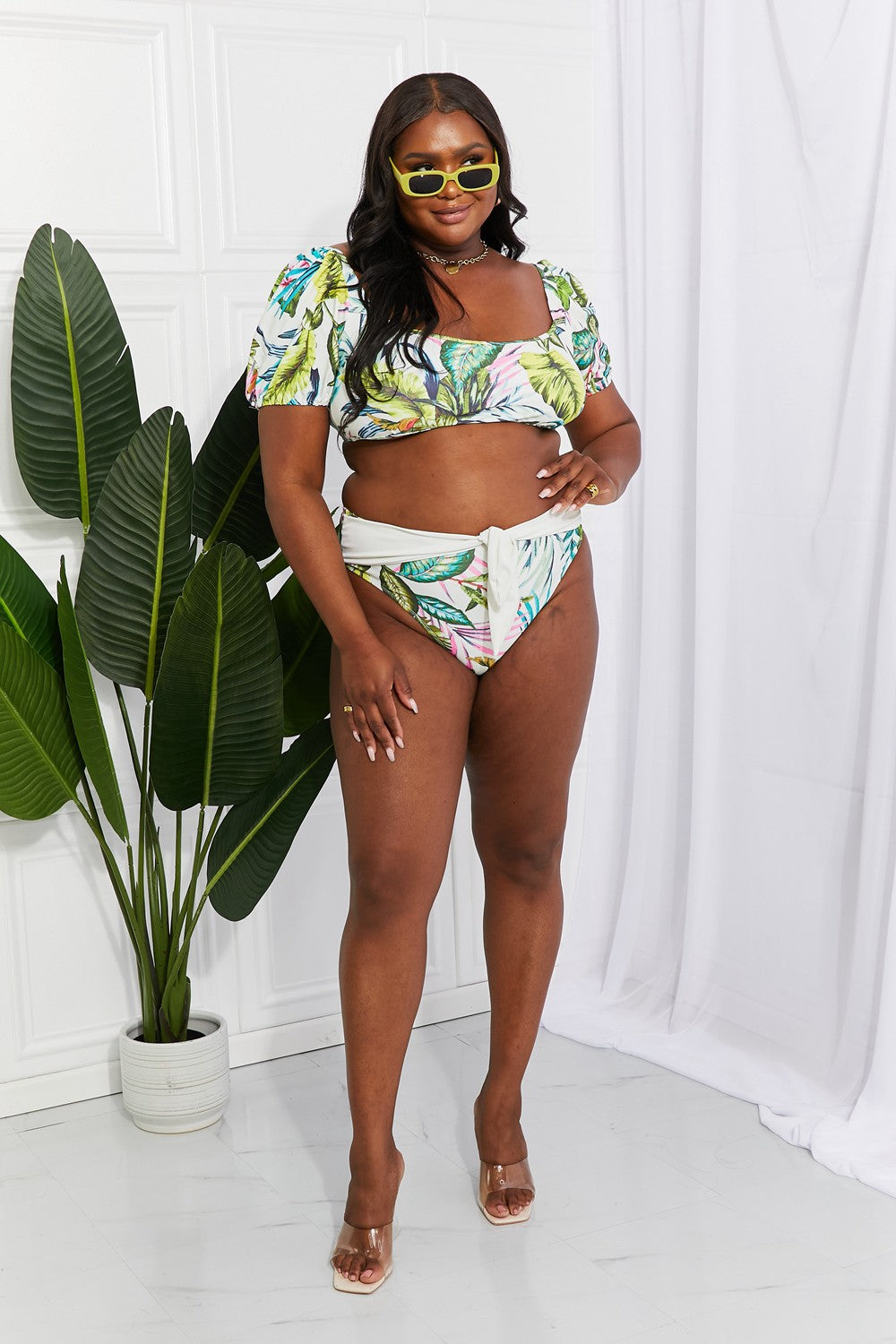 Vacay Ready Puff Sleeve Bikini in Floral