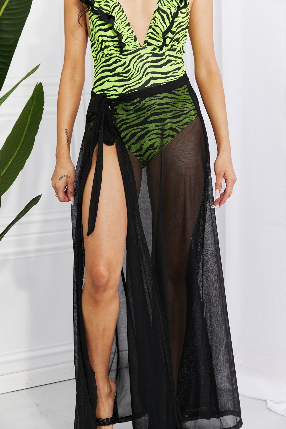 The Beach Is My Runway Mesh Wrap Maxi Cover-Up Skirt
