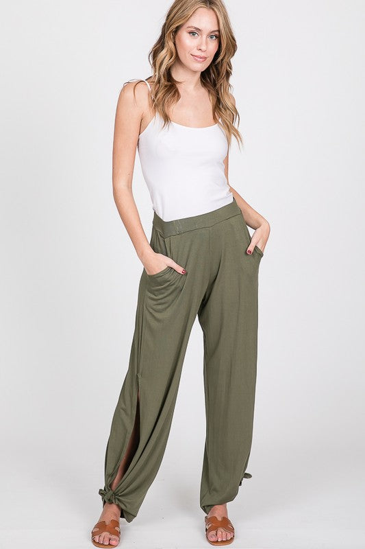 Favorite Side Tie Pants + Pockets in Olive