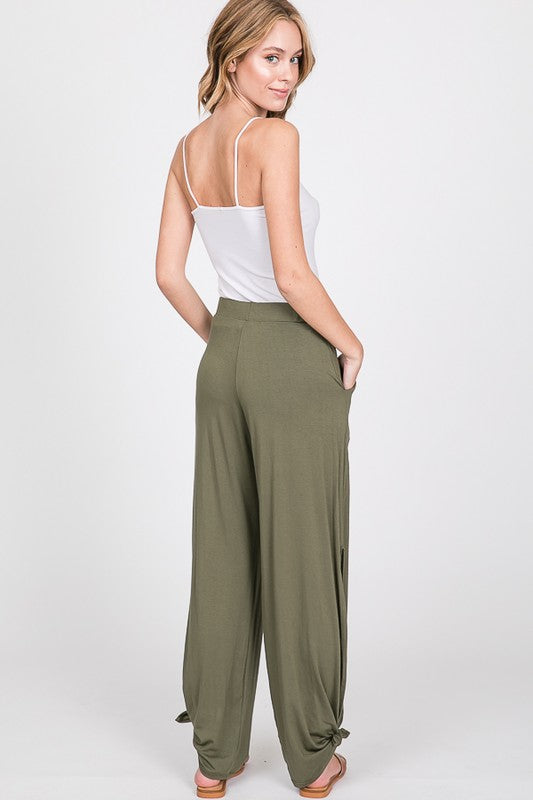 Favorite Side Tie Pants + Pockets in Olive