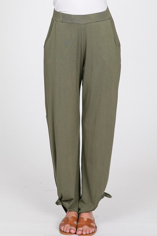 Favorite Side Tie Pants + Pockets in Olive