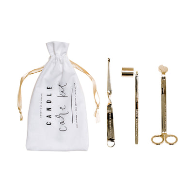 Gold Candle Care Kit: Wick Snipper, Dipper & Snuffer