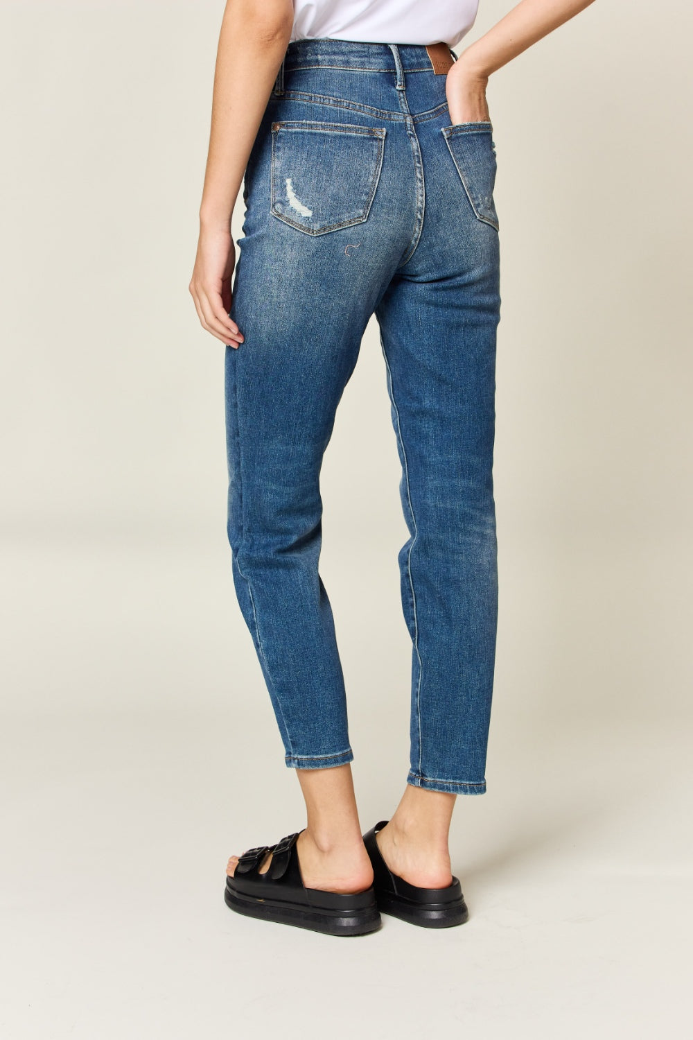 Crystal Tummy Control High Waist Slim Jeans - Judy Blue