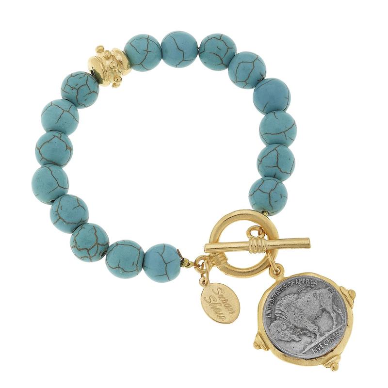 Buffalo Nickel Turquoise Bracelet