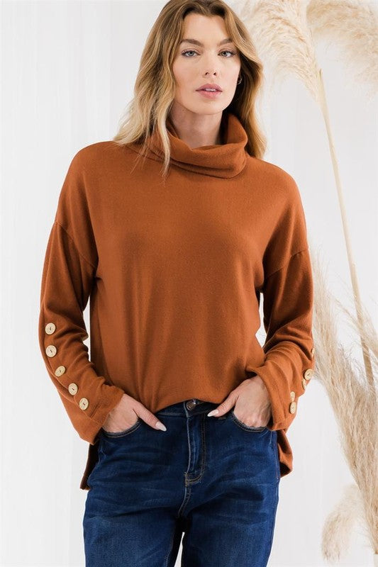 Amber Button Trim Sweater