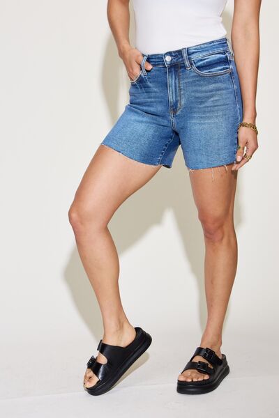 Heidi High Waist Slim Denim Shorts - Judy Blue