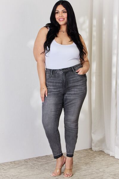 Beverly High Waist Tummy Control Release Hem Skinny Jeans - Judy Blue