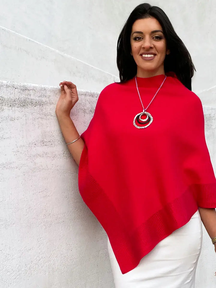 Diamond Poncho - Red