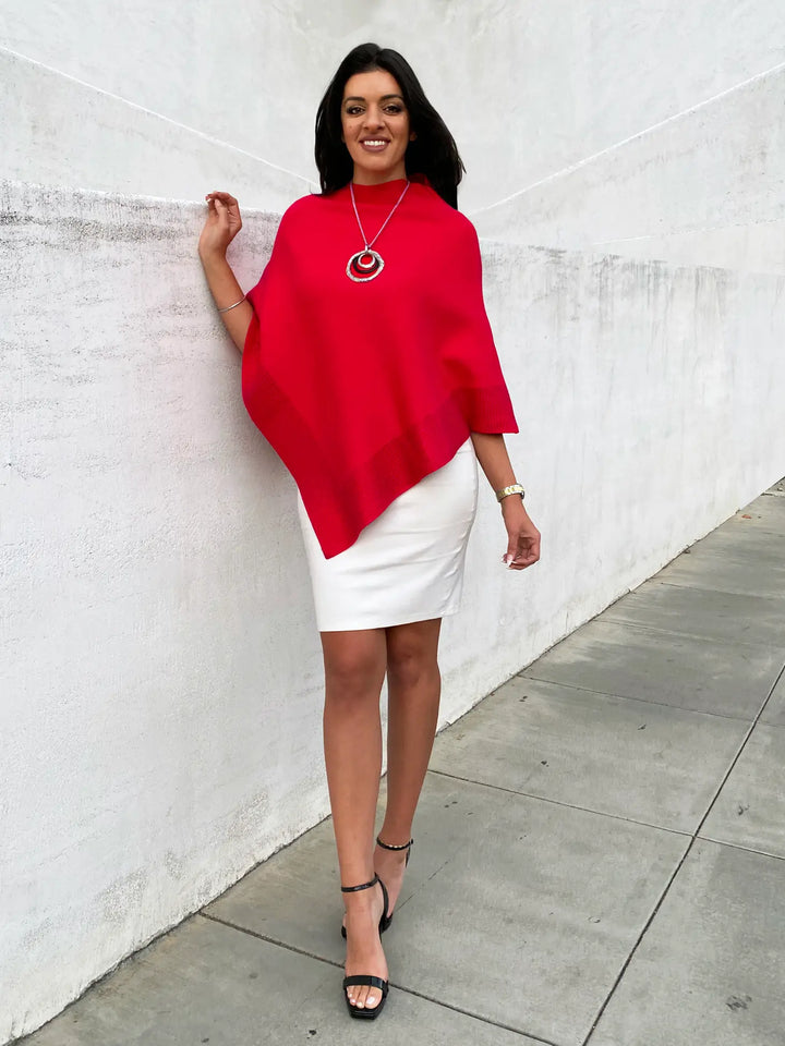 Diamond Poncho - Red