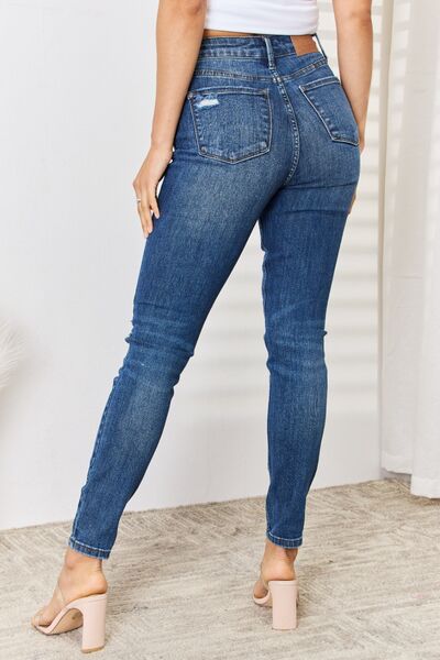 Letty High Waist Distressed Slim Jeans - Judy Blue