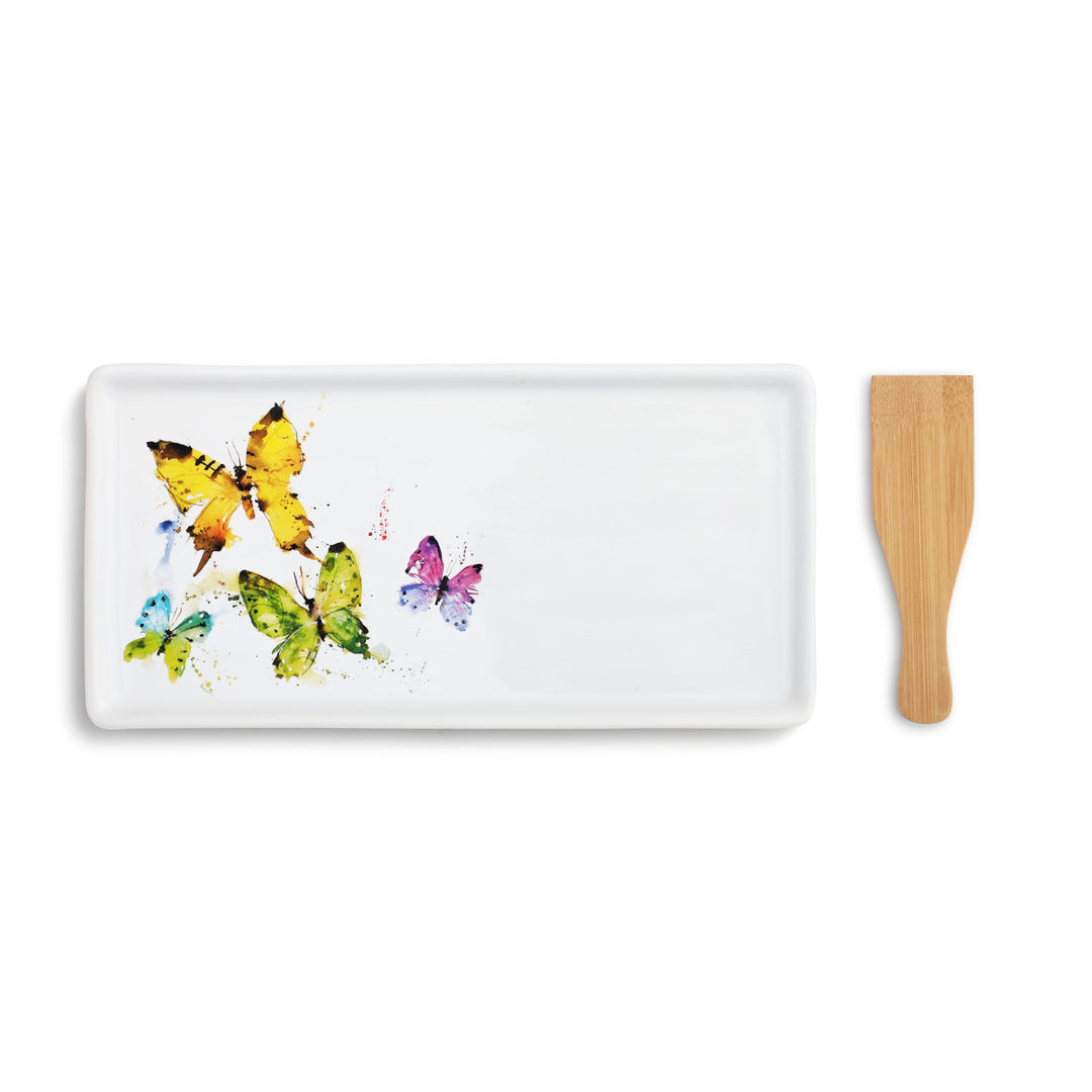 Flock of Butterflies Appetizer Tray with Spatula