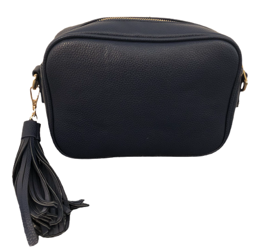 Ahdorned Navy Pebble Tassel Bag