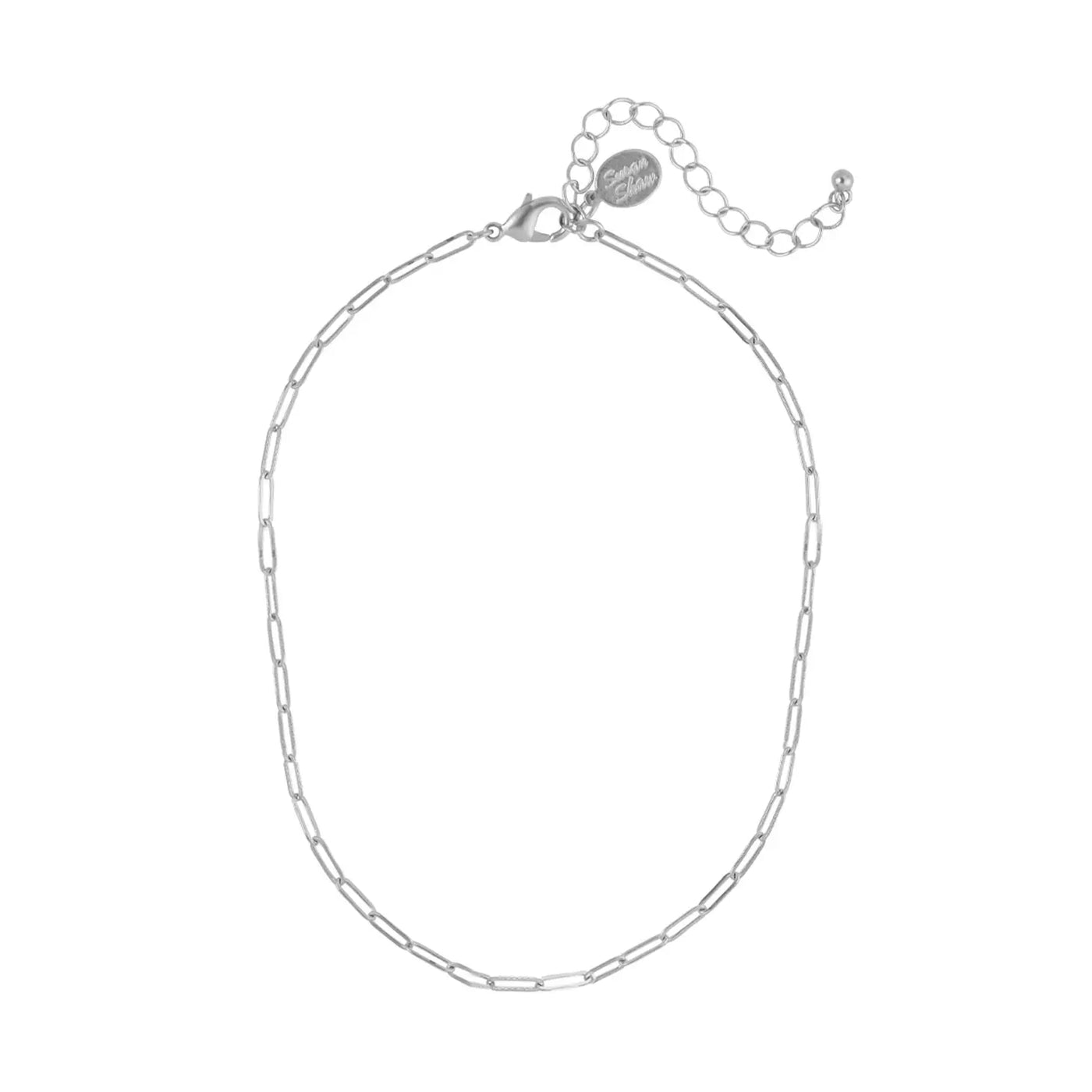 Small Paperclip Necklace - Silver