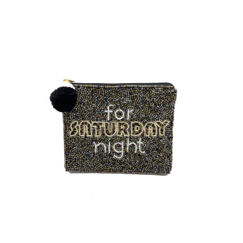 For Saturday Night Beaded Zip Pouch