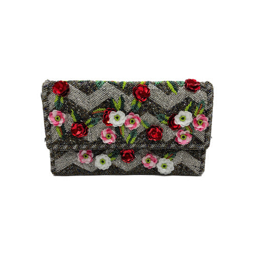Everything's Coming Up Roses Beaded Clutch