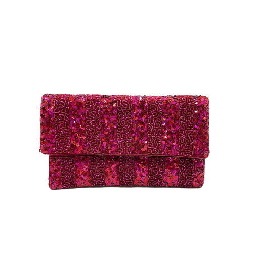 Classic Berry Vibe Beaded Clutch