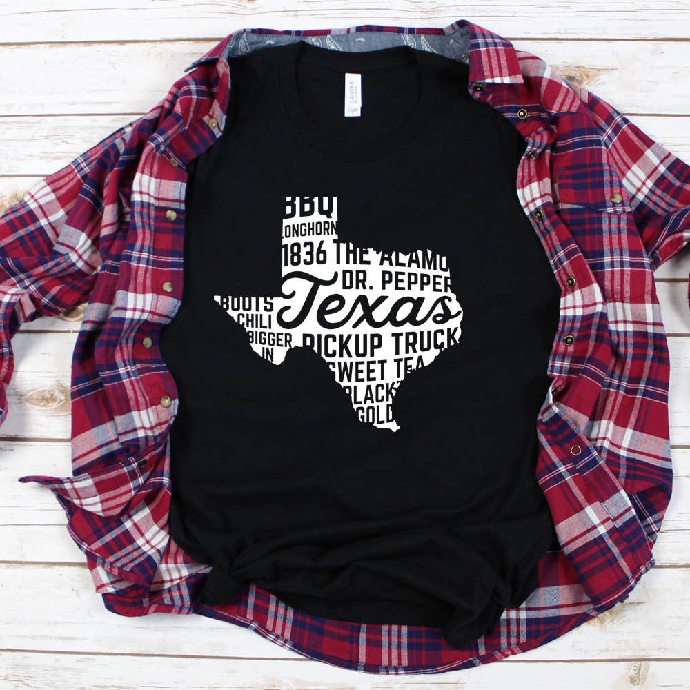 Texas - State Love - Graphic Tee - Maroon/White