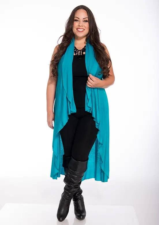 Slitback Convertible Shawl - Turquoise