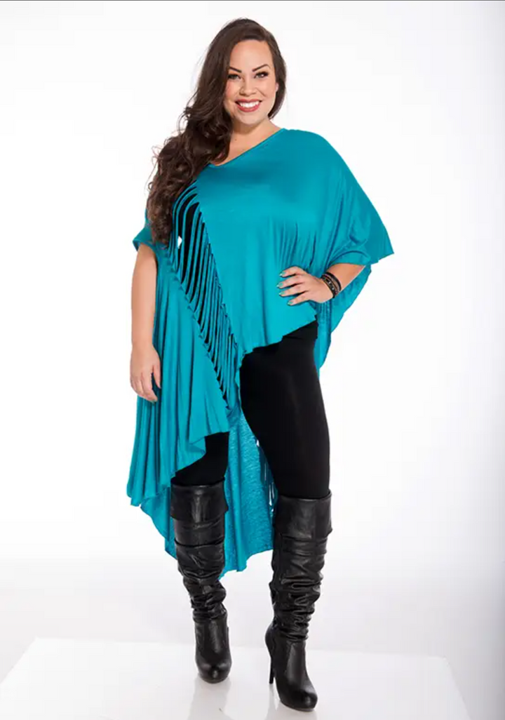 Slitback Convertible Shawl - Turquoise